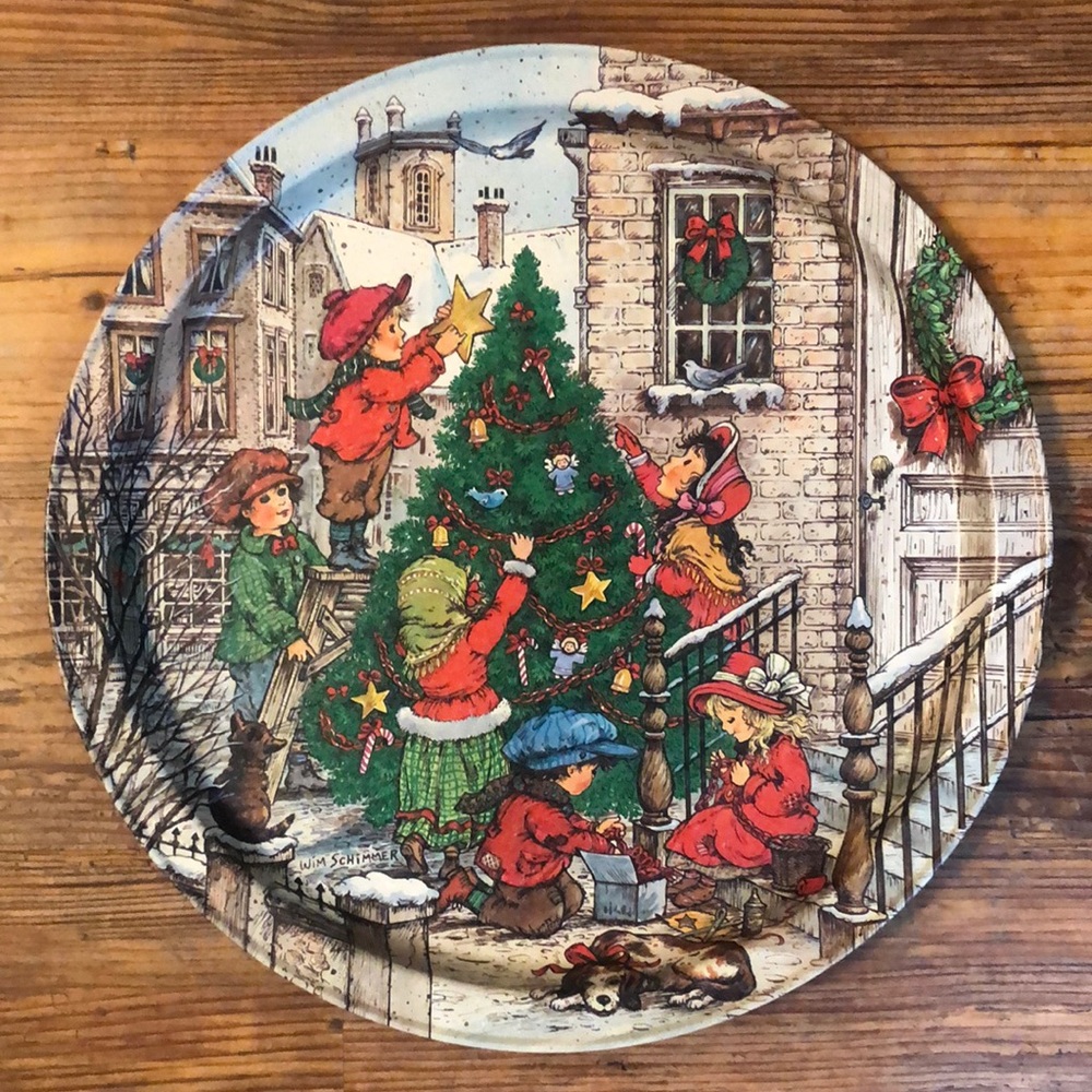 Potpourri Press Vintage 1989 Wim Schimmer Christmas Holiday Tray